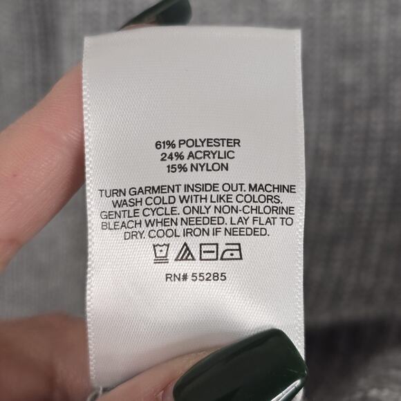 Express Sweater Dress Womens XL Gray Knit Sleeveless Mock Neck Midi Minimalist - Picture 7 of 10